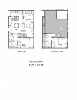 divided floor plan of a building with floor plans of two different floors